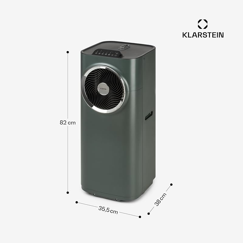 KLARSTEIN Kraftwerk Smart – Mobiles Klimagerät, Luftentfeuchter, Ventilator, Timer programmierbar, Steuerung über WLAN-App, Fernbedienung, 12000BTU/h – Anthrazit vue 7