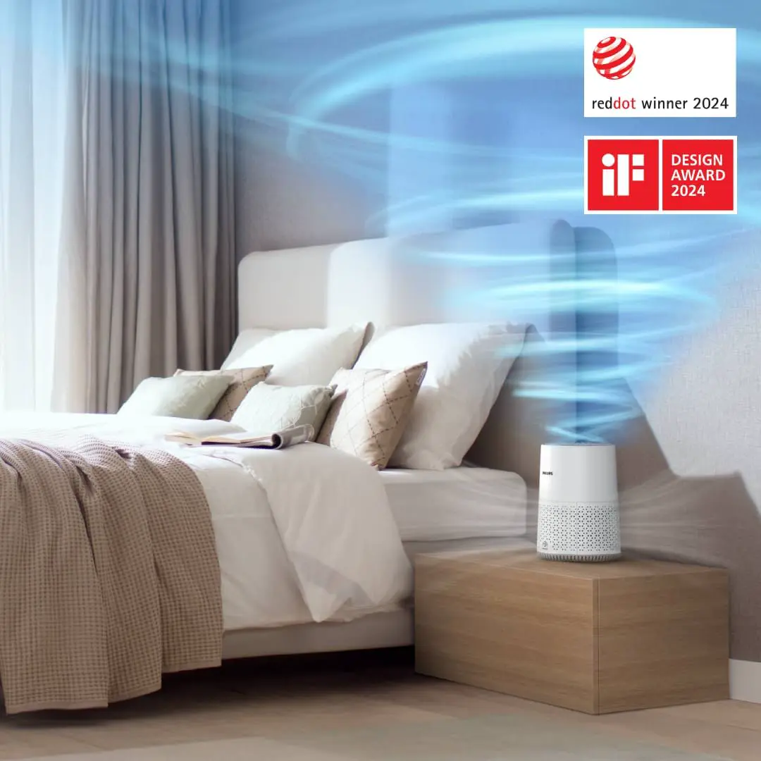Philips Luftreiniger 600 Serie, Weiß, für Räume bis 44 m² | CADR 170m³/h, AIR+-App, HEPA NanoProtect-Filter, entfernt bis zu 99,97% Schadstoffe, ultraleise & für Allergiker (AC0650/10) vue 2