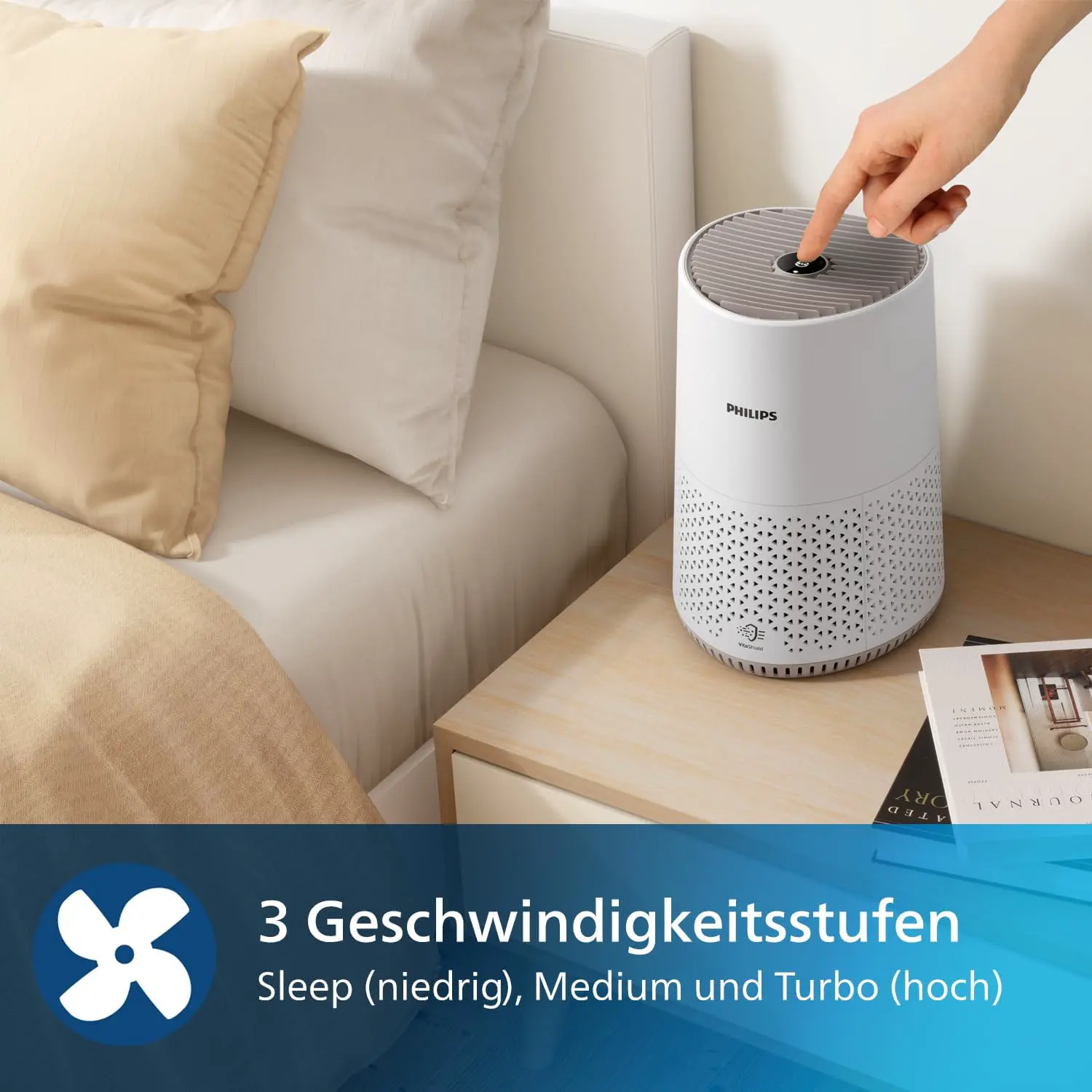 Philips Luftreiniger 600 Serie, Weiß, für Räume bis 44 m² | CADR 170m³/h, AIR+-App, HEPA NanoProtect-Filter, entfernt bis zu 99,97% Schadstoffe, ultraleise & für Allergiker (AC0650/10) vue 7