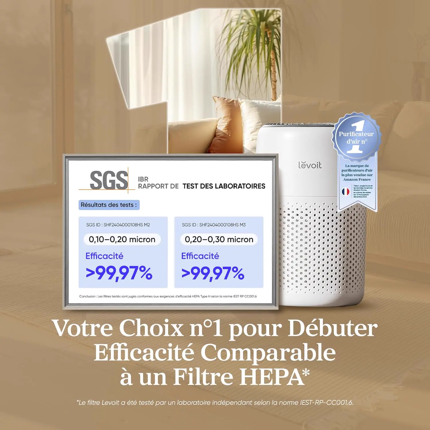 LEVOIT Luftreiniger d'Luft Schlafzimmer, Filtration Efficace contre vue 2