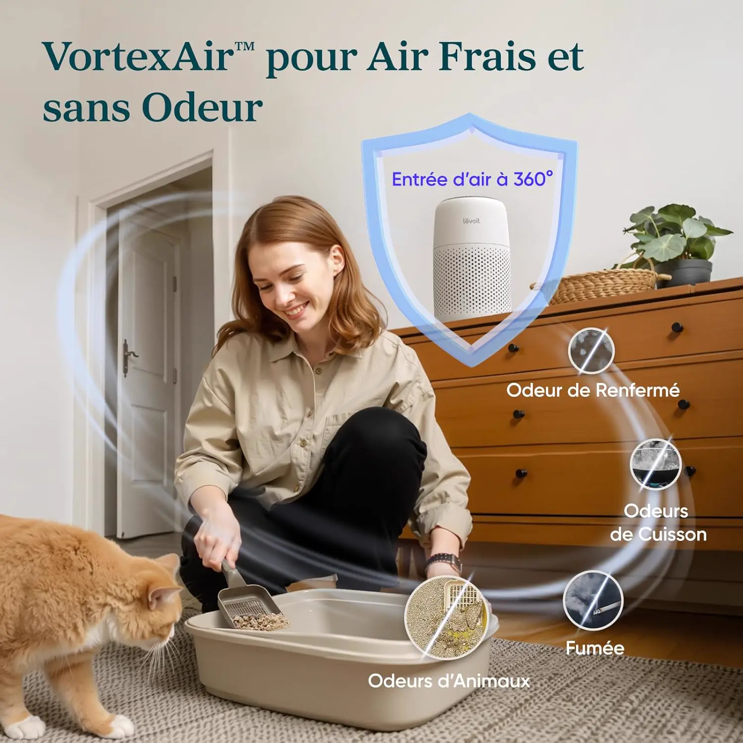 LEVOIT Luftreiniger d'Luft Schlafzimmer, Filtration Efficace contre vue 4
