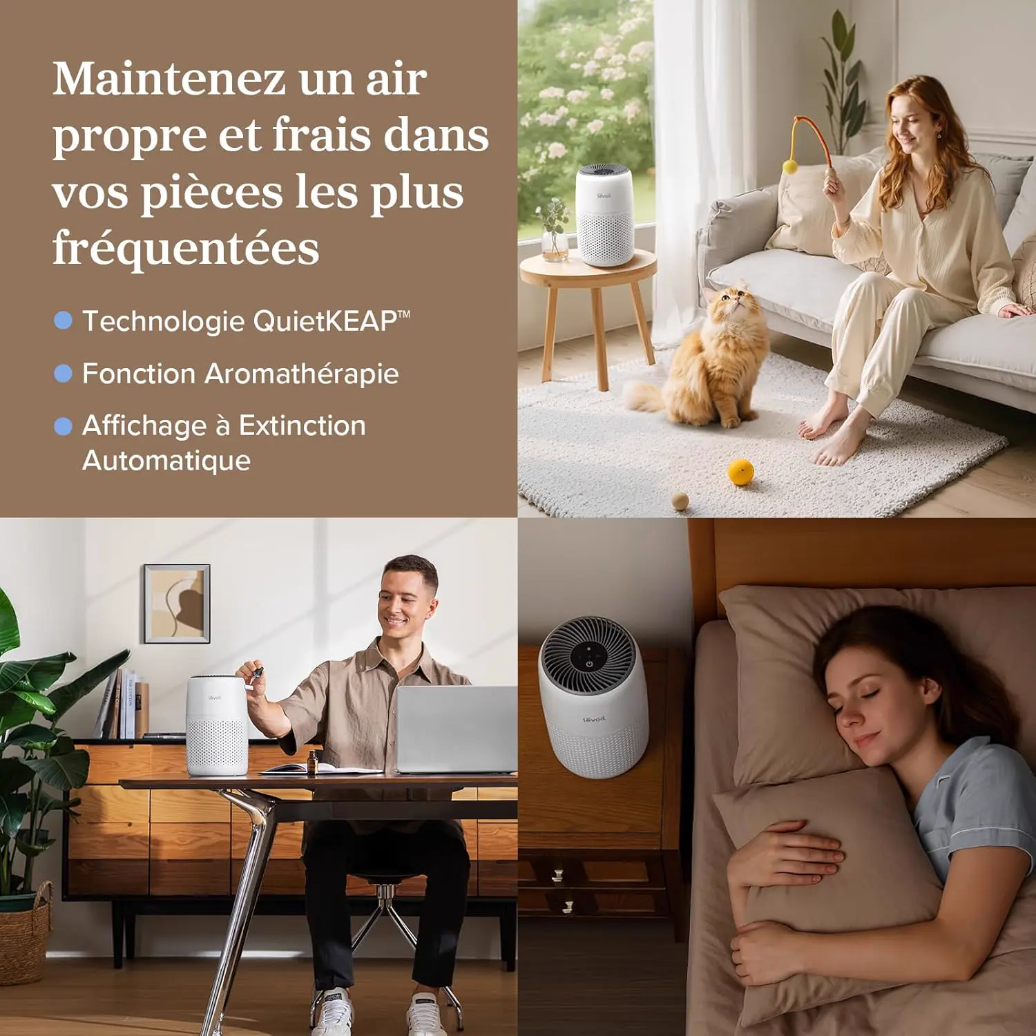 LEVOIT Luftreiniger d'Luft Schlafzimmer, Filtration Efficace contre vue 5