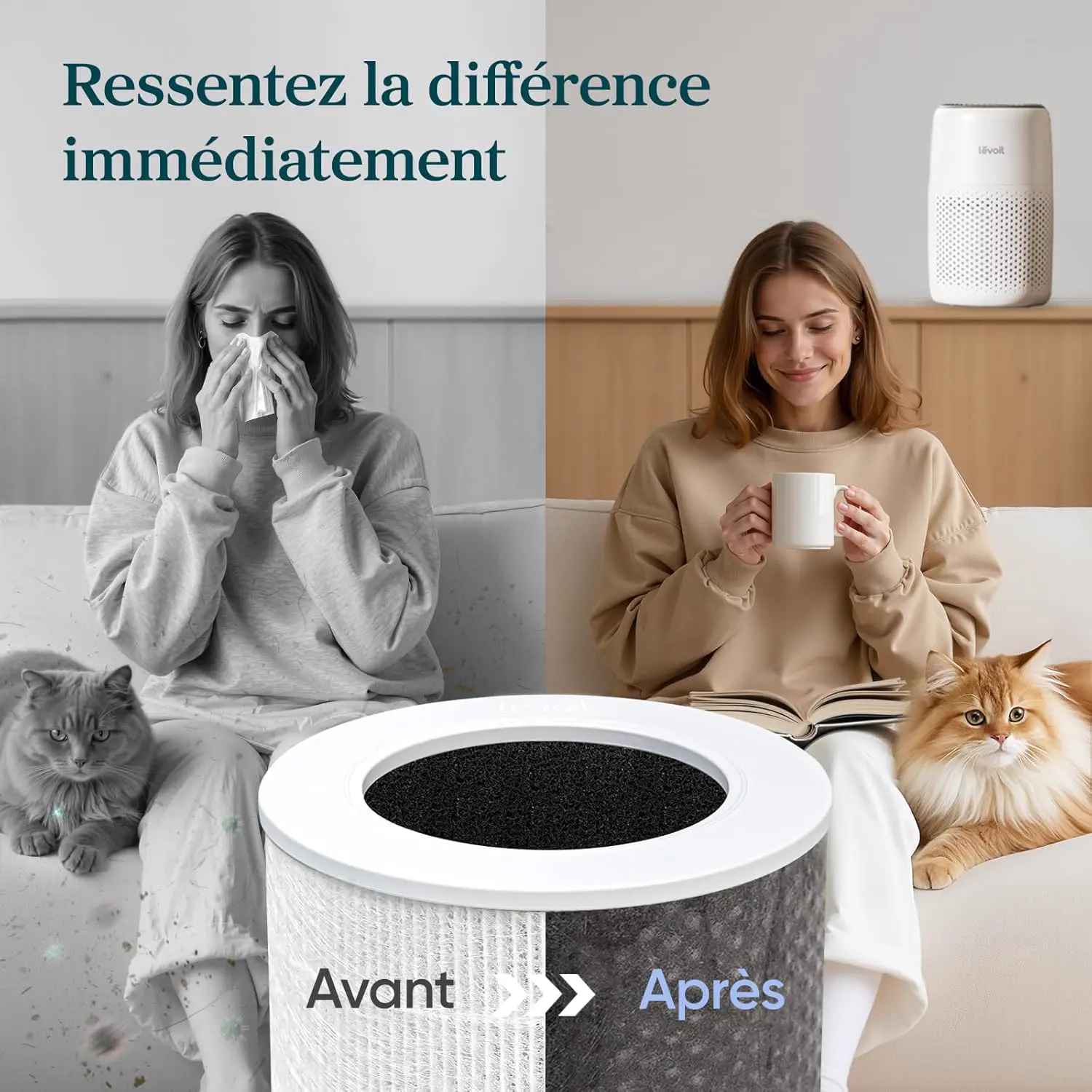 LEVOIT Luftreiniger d'Luft Schlafzimmer, Filtration Efficace contre vue 6