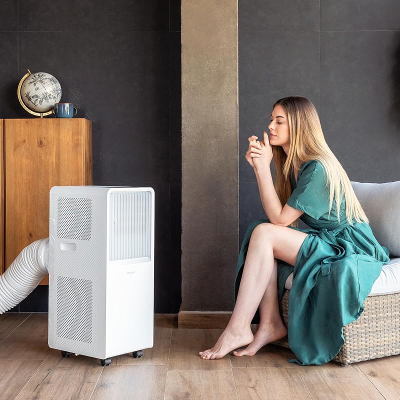 Cecotec - Mobile Klimageräte ForceClima 7550 Style Connected, 7000 BTU, Abdeckungsbereich 20 m2, Fernbedienung, Berührung, LED -Bildschirm, 4 Modi, 2 Geschwindigkeiten, Luftentfeuchter, Timer vue 3