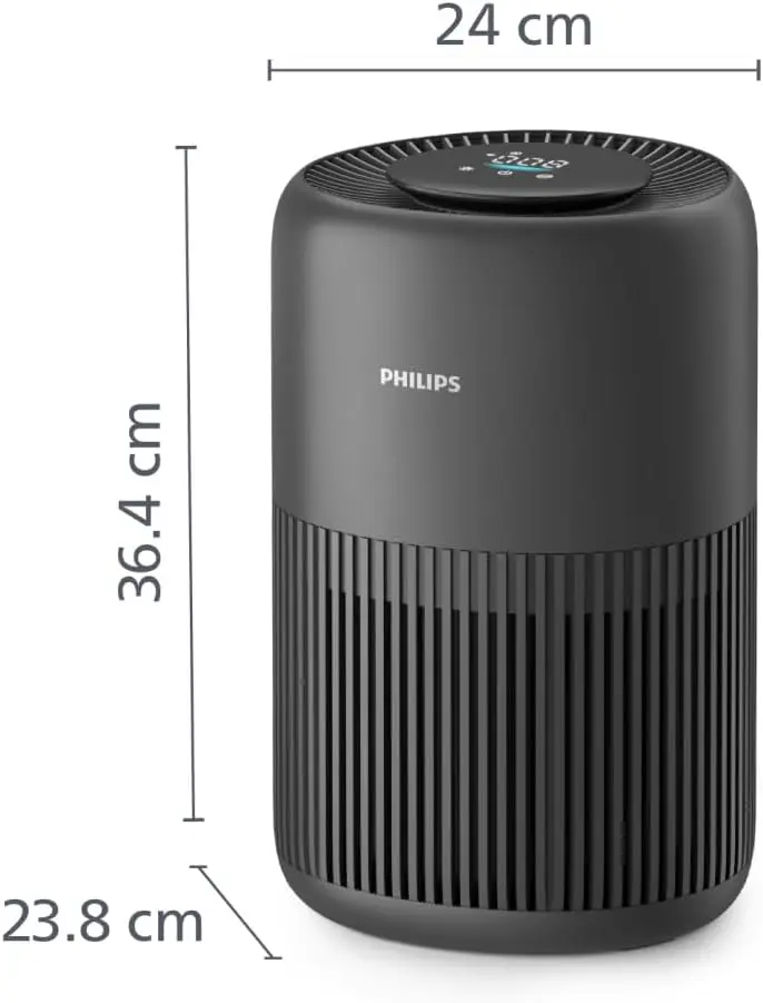 Philips Luftreiniger 900 Serie mit App, Schwarz, für Räume bis 65 m² | CADR 250m³/h, AIR+-App, HEPA NanoProtect-Filter, entfernt bis zu 99,97% Schadstoffe, ultraleise & für Allergiker (AC0951/13) vue 3