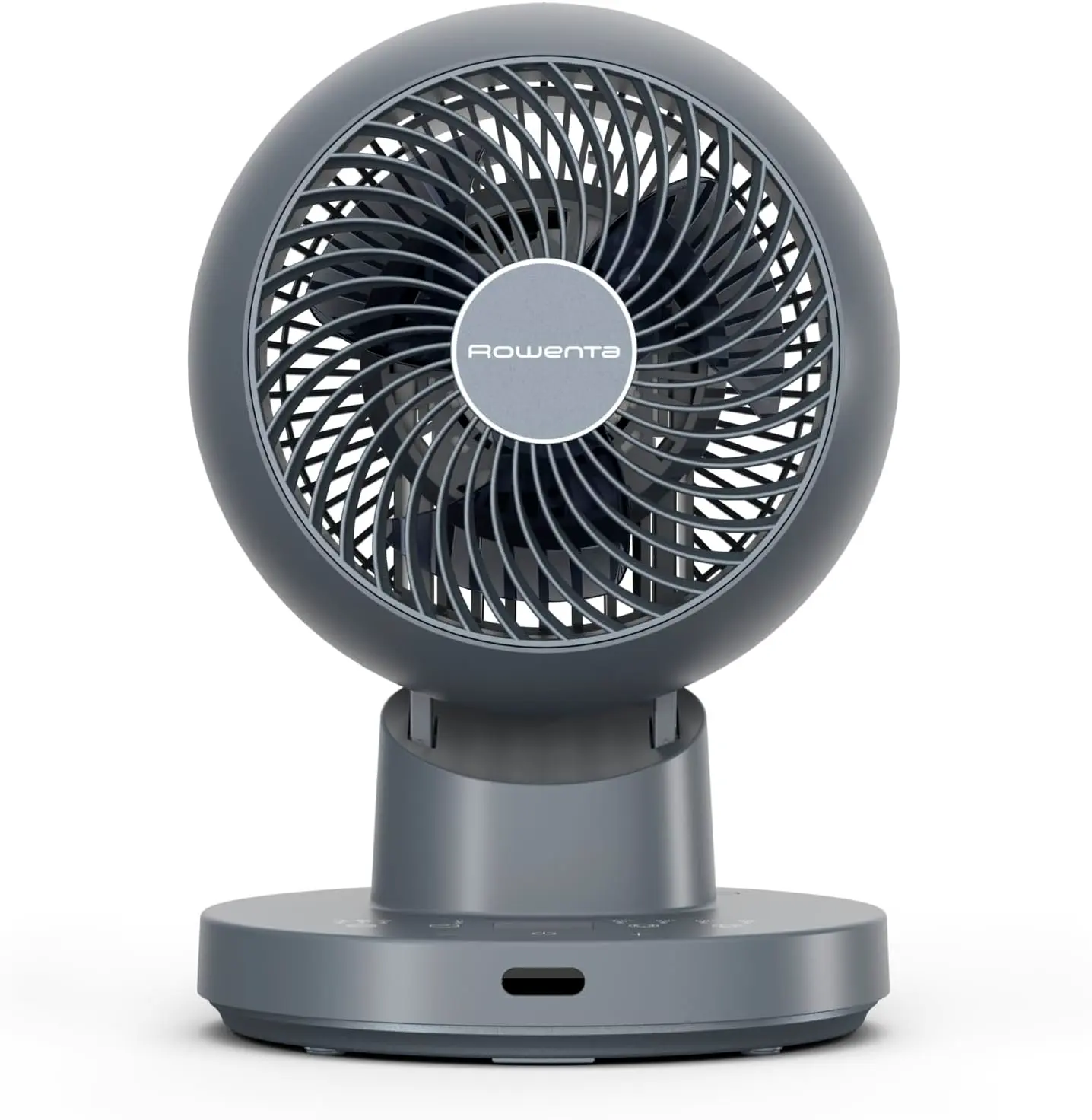 Rowenta Turbo Swift Kompakt Tischventilator, multidirektionale Schwenkfunktion, bis zu 50% Energieeinsparung, 12 Geschwindigkeitsstufen, 12h Timer, kompaktes Design, extrem leise, Blau, QV2540F0 vue 1