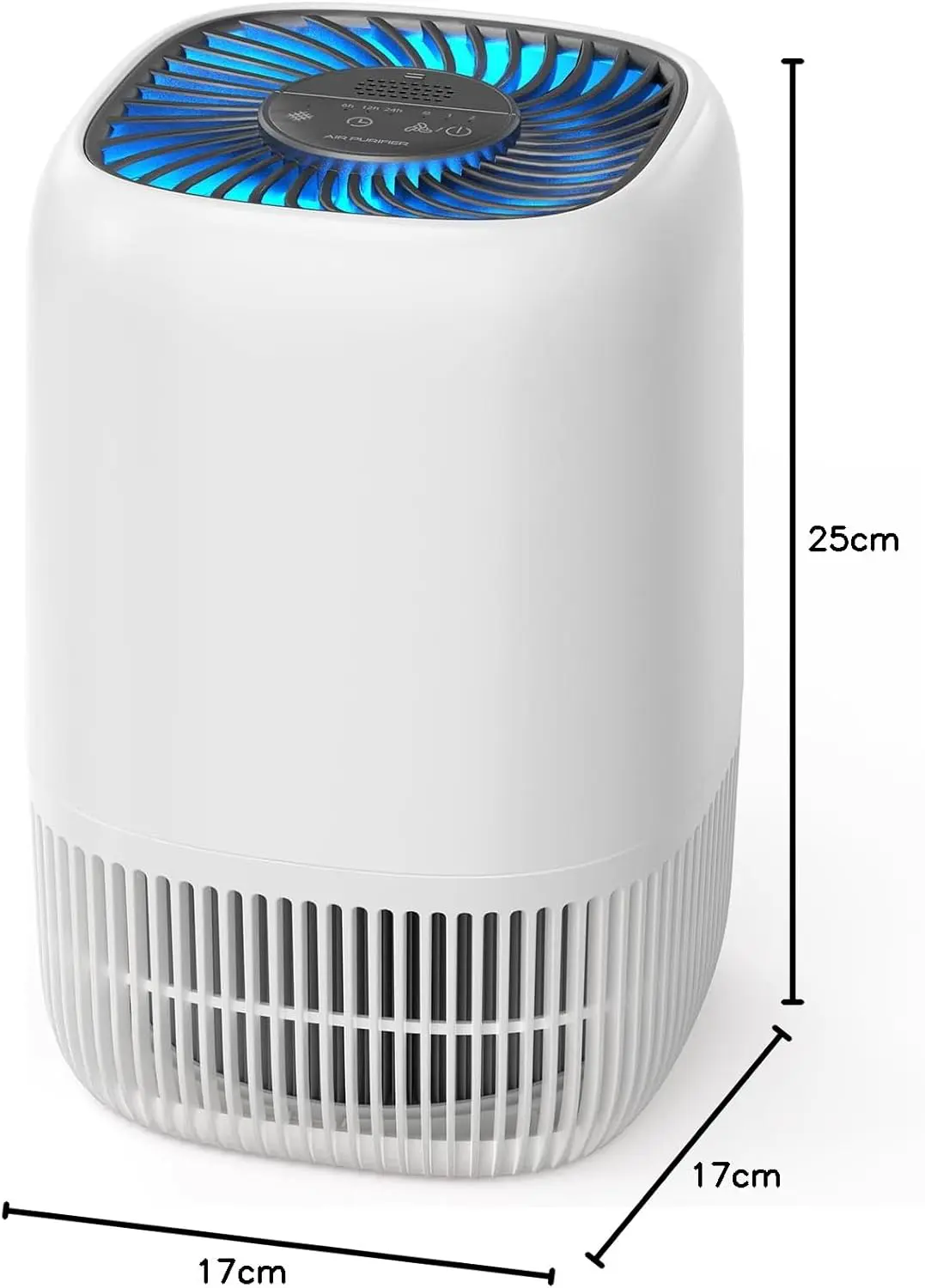 AROEVE Luftreiniger mit H13 HEPA 3-Stufen-Filter, Luftreiniger für Schlafzimmer, 5W Energieverbrauch, Leise 22dB mit Aroma, reduziert Pollen, Rauch, Tierfell, Weiß vue 8