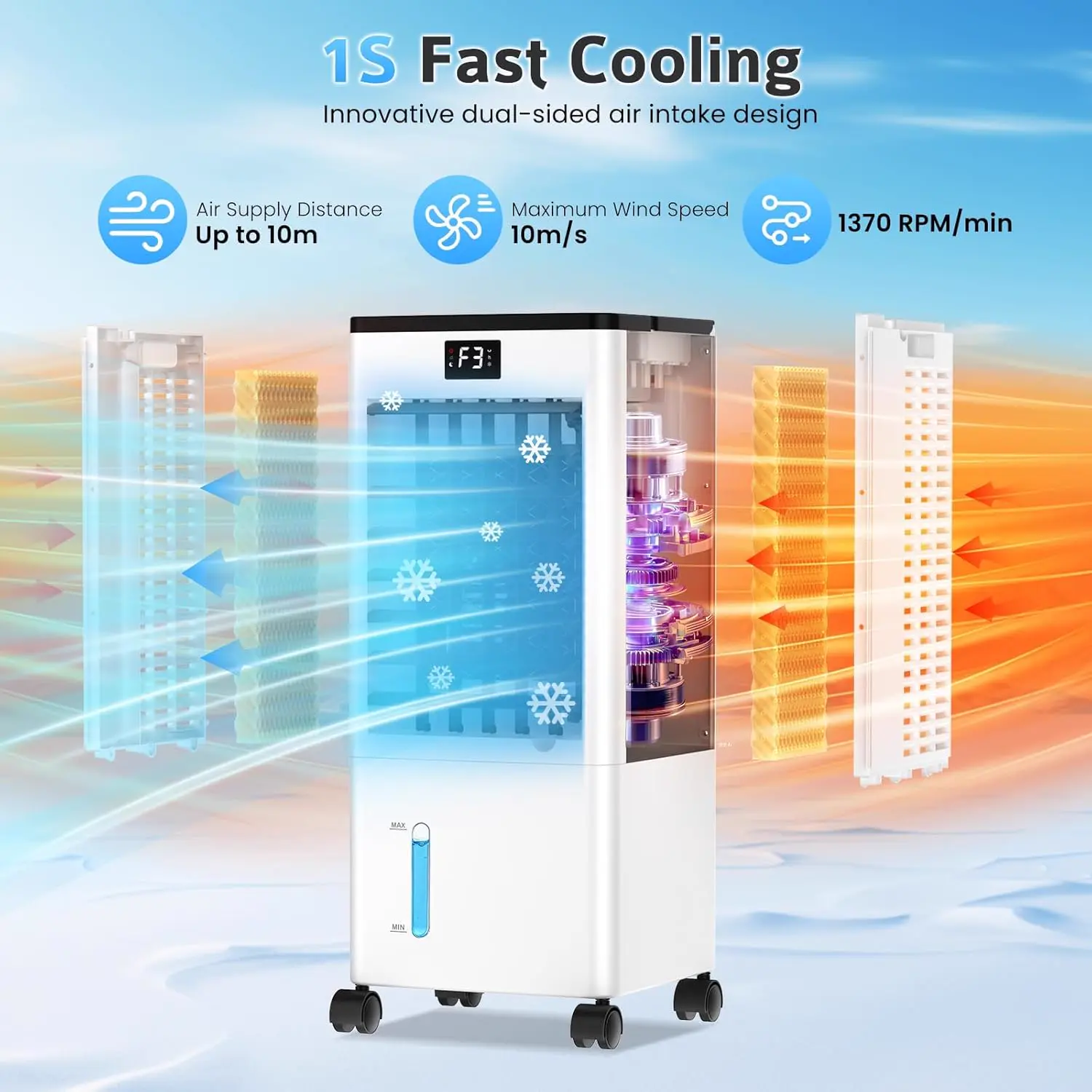SereneLife Mobile Inverter Klimaanlage A+++ 12000 BTU Doppelschlauch - 4 in 1 Kühlung Heizung Entfeuchtung Lüftung Auto-Swing WiFi Ultra Leise 44-49 dB mit Fenster-Kit vue 2