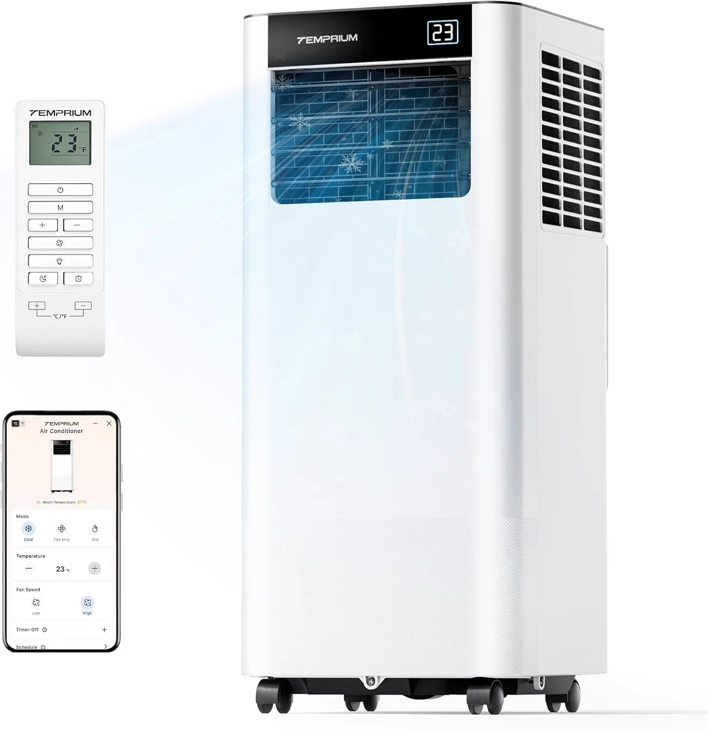 Haus Mobile AC Mini Tragbare Klimaanlage 12000BTU Home Cooler Alles In Einem Bodenmontierten Mobilen Klimaanlagenfahrzeug Leistungsstark Jederzeit Einfache Kühlung(Black)