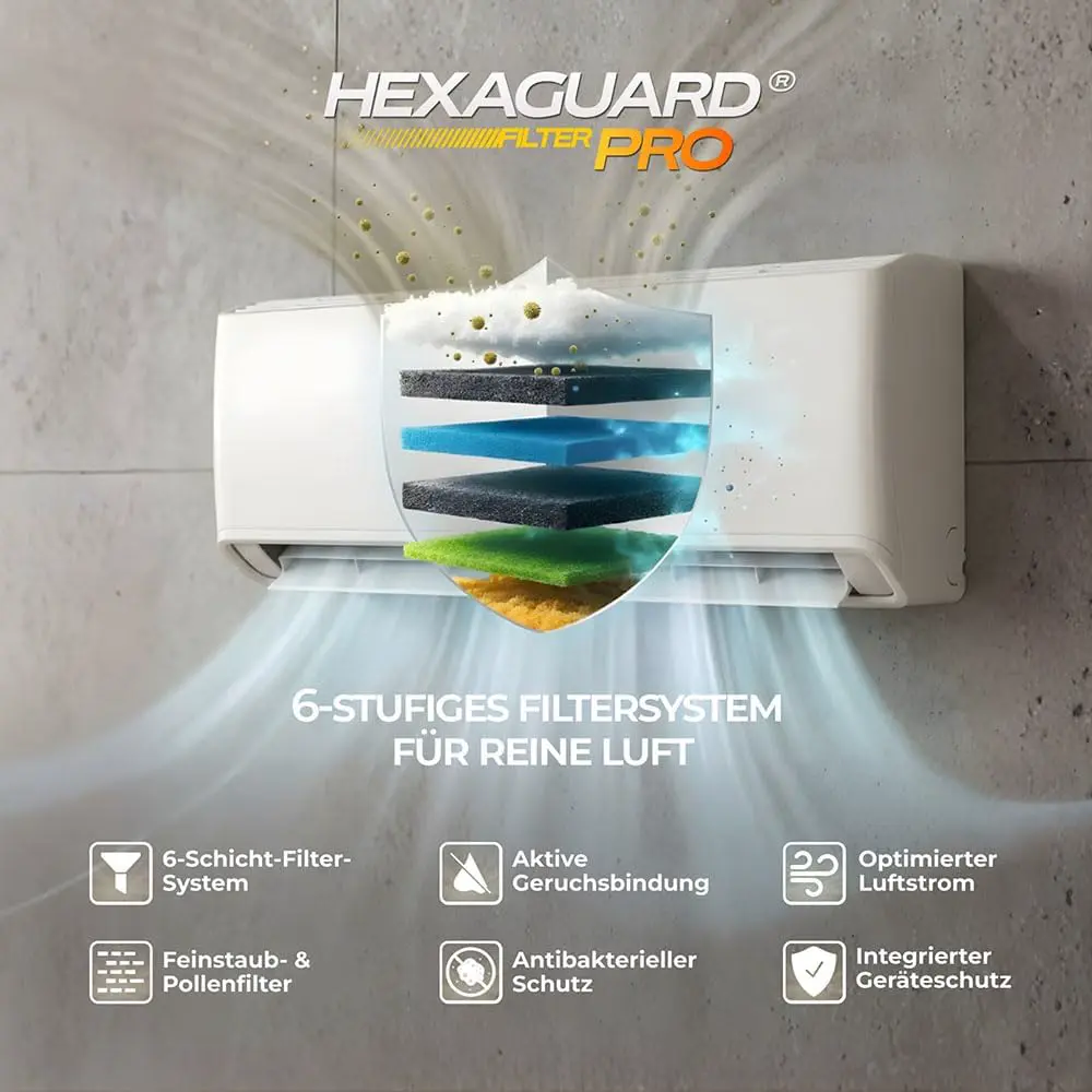 Kältebringer® Split Klimaanlage 12000 BTU 3,7 kW R290 Kältemittel | Ohne F-Gas - A+++ Klimagerät bis 60 m² - Heizfunktion, WiFi und App, sehr leise, mit 5 m Kupferleitung und Bodenkonsole vue 10