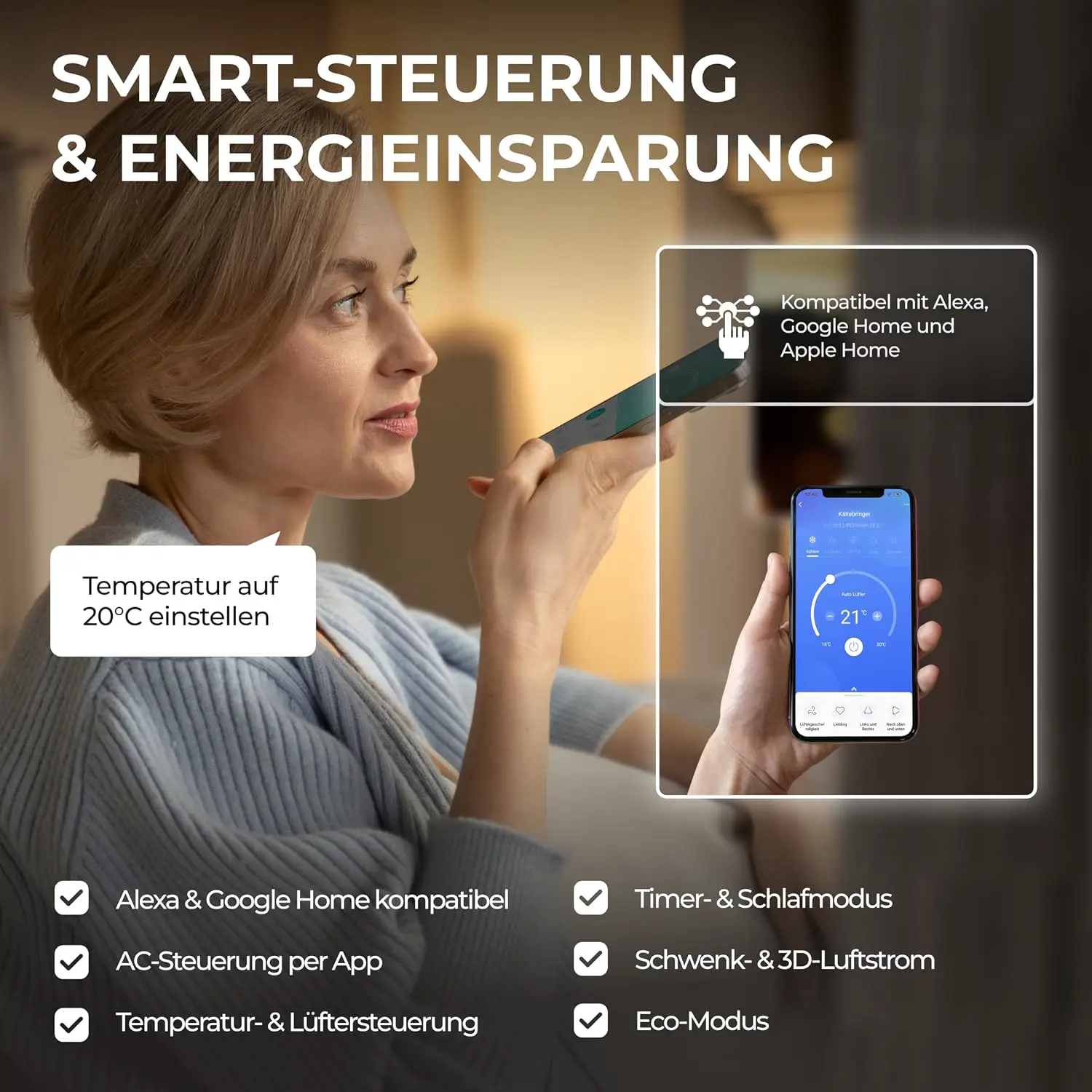 Kältebringer® Split Klimaanlage 12000 BTU 3,7 kW R290 Kältemittel | Ohne F-Gas - A+++ Klimagerät bis 60 m² - Heizfunktion, WiFi und App, sehr leise, mit 5 m Kupferleitung und Montagematerial vue 8