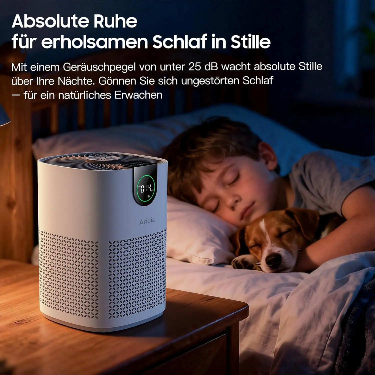HEPA Luftreiniger Allergiker – Luftfilter für Schlafzimmer, Pollen, Allergien, Gerüche & Tierhaare, Luft Reinigtr mit Aromatherapie, 7,2W, 3 Geschwindigkeiten, Geräuscharm vue 5
