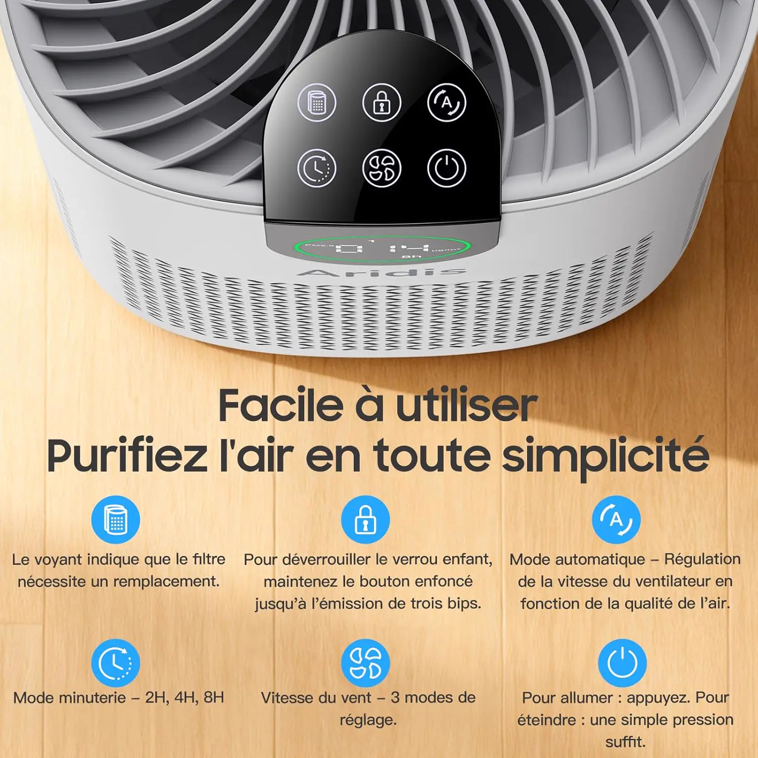 HEPA Luftreiniger Allergiker – Luftfilter für Schlafzimmer, Pollen, Allergien, Gerüche & Tierhaare, Luft Reinigtr mit Aromatherapie, 7,2W, 3 Geschwindigkeiten, Geräuscharm vue 10