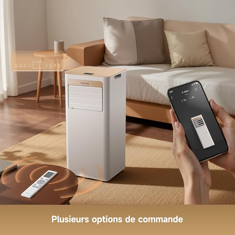 DREAME P-Wind10 7000 BTU mobile 3-in-1 Klimaanlage | Kühlen, Entfeuchten, Ventilatorbetrieb, 3D-Luftstrom, App- & Fernbedienung, Schlafmodus, Selbstverdunstung, leichter Aufbau vue 4