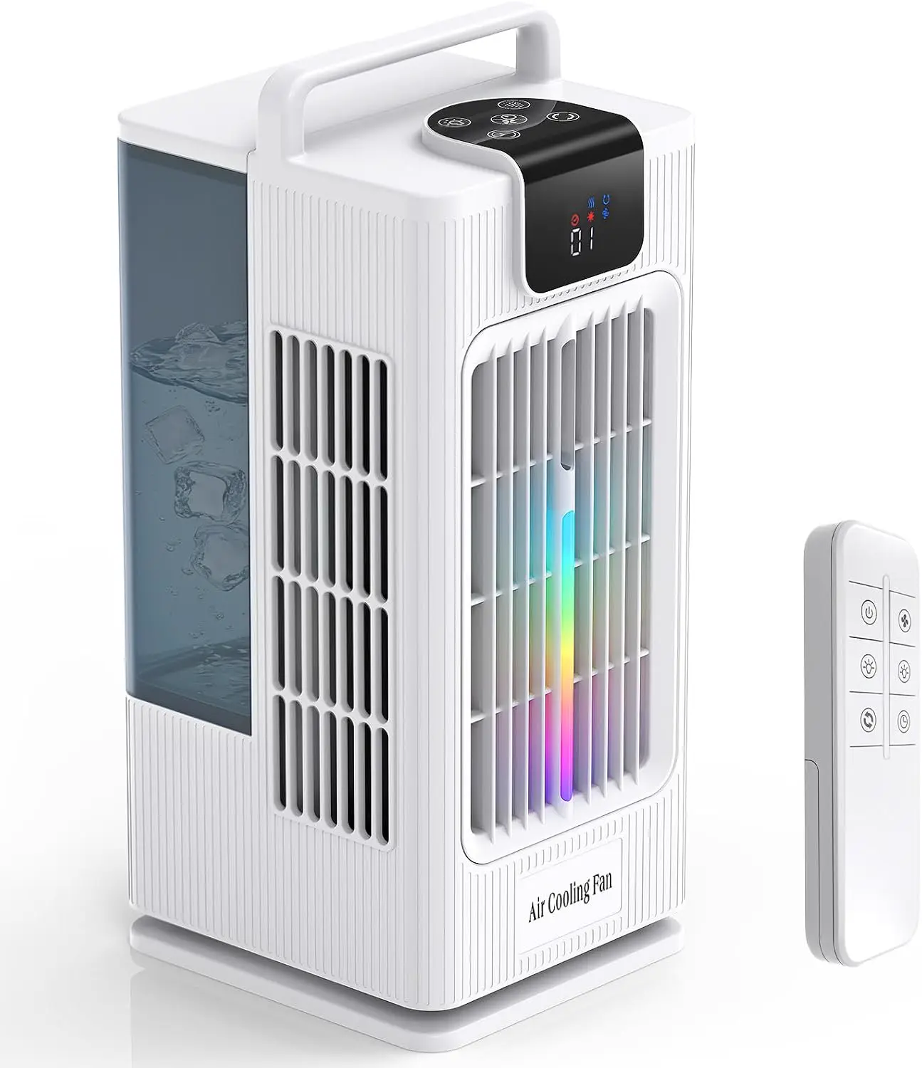 Rowenta Turbo Swift Kompakt Tischventilator, multidirektionale Schwenkfunktion, bis zu 50% Energieeinsparung, 12 Geschwindigkeitsstufen, 12h Timer, kompaktes Design, extrem leise, Blau, QV2540F0