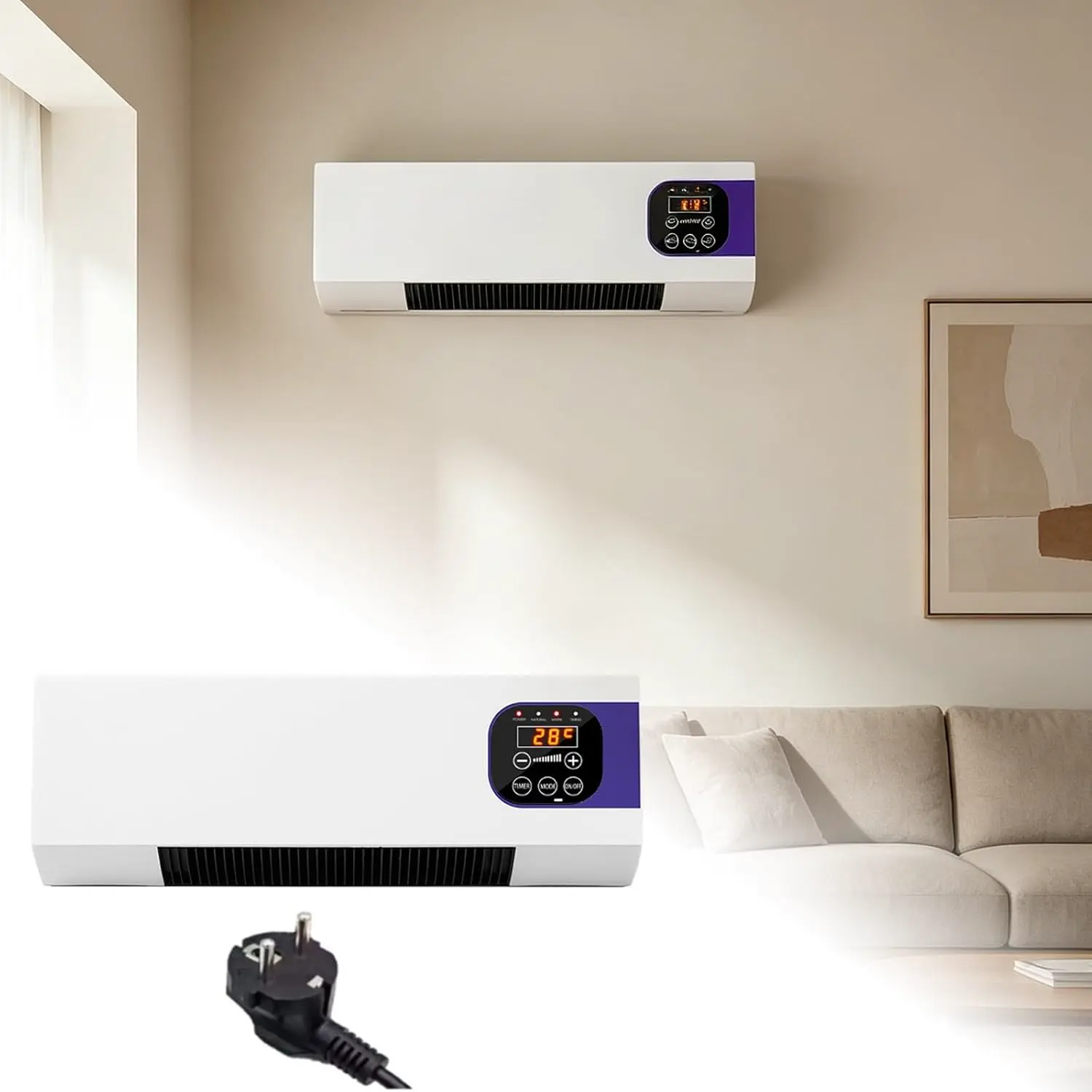 Universell Klimaanlage, Wandventilator mit Fernbedienung, vielseitig, tragbar, kompakt, Wandklimagerät, wendbar, ohne Außeneinheit, konstante Temperatur vue 5